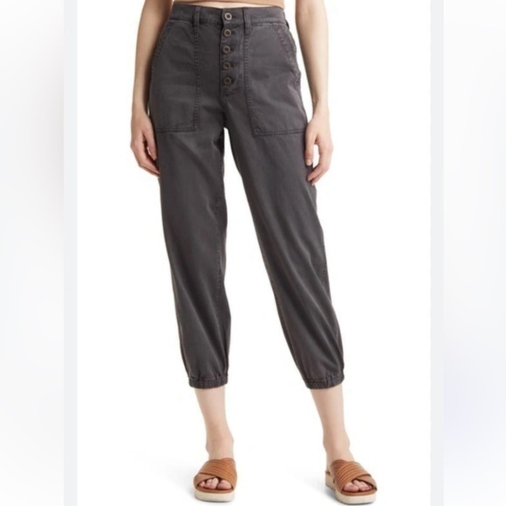 Madewell griff twill size 23 jogger jeans in dark coal gray